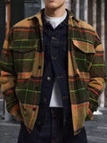 Jinquedai winter outfits men New Men's Shirt Printed Plaid Shirt Men's jinquedai