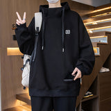 Jinquedai fall outfits men Hooded Sweater Men's Spring and Autumn Youth Contrast Color Stitching Clothes Trendy Handsome Junior High School Coat jinquedai