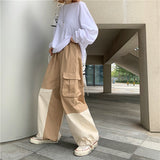 Jinquedai fall outfits men Autumn Pants Korean Style Ins Street Japanese Retro Contrast Color Stitching Ankle-Tied Casual Pants Overalls Men and Women jinquedai