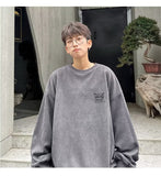 Jinquedai mens fall fashion Sweater Men's Autumn New Versatile Loose Casual Pullover Suede Coat jinquedai