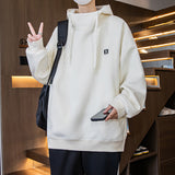 Jinquedai fall outfits men Hooded Sweater Men's Spring and Autumn Youth Contrast Color Stitching Clothes Trendy Handsome Junior High School Coat jinquedai