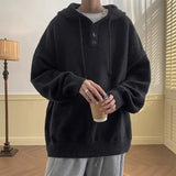 Hooded large size sweater men's spring and autumn Japanese retro lazy coat oversize hooded sweatshirt sweatshirts promo hoodie jinquedai