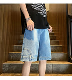 Jinquedai High Street Denim Short Retro Blue Jeans Summer New Men's Baggy Shorts Y2k Oversize Clothes Unisex Jeans jinquedai