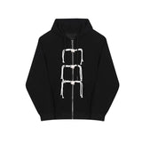 Jinquedai Korean women Spring Autumn Color Chinese Style Hooded Sweatshirt Men's Loose Trendy Casual Zipper Coat Male Hoodies jinquedai