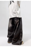 American Style Oversized Pocket Retro Baggy Jeans Men Y2k Hip Hop Punk Wide Leg Straight Overalls Black Denim Pants Streetwear