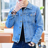 Jinquedai Denim Jackets Man Black Short Jeans Coat for Men Casual Slim Button G New in Original Korea Winter Oversize Size L Outwear Large jinquedai