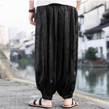 Jinquedai Spring Brand Pants Men Lce Silk Dragon Dark Flower Loose Bloomers High Quality Wide Leg Casual Trousers Male