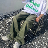 Green Jeans Baggy Distressed Vintage Denim Trousers Male Wide Leg Pants Men Streetwear Retro Oversize Casual Hip Hop jinquedai