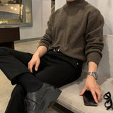 Jinquedai Winter Stand Collar Sweater Men Warm Fashion Casual Knitted Pullover Men Korean Loose Long Sleeve Sweater Mens Jumper Clothes jinquedai