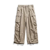 Japanese Wide Leg Cargo Pants Men Vintage Oversize Cargo Trousers Male Loose Casual Streetwear Hip Hop Pocket Autumn jinquedai