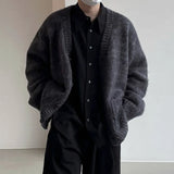 Winer Men's Woolen Cardigan Trend Korean Style V-Neck Sweater Coat Loose Knitwear Autumn New Casual Wool Tops jinquedai