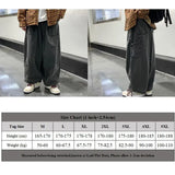 Jinquedai Mens Pants Regular Streetwear Non Stretch 1 Pc Black Cotton Blend Japanese Harajuku Loose Wide Leg Cargo Pants jinquedai