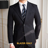 British Style Men stripe Blazers Double Breasted Casual Suit Jacket Wedding Business Dress Coat Social Banquet Tuxedo Costume jinquedai