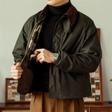 Red Tornado Spey Waxed Cotton Jacket Retro Inspired Fly Fishing Outerwear Boxy Fit jinquedai