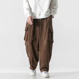 Spring Casual Men's Pants Korean Version Corduroy Solid Color Overalls Street Wide-leg Pants Trend Large Size All-match Pants jinquedai