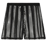 Jinquedai Sexy Men Transparent Boxer Shorts Gay Shorts Stripe Mesh Sheer See Through Sleep Bottom Sleepwear Leisure Homewear Casual Shorts jinquedai