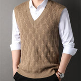 Jinquedai Fleeced Warm Sweaters Male Thick Sleeveless Men's Knitted Vest Harajuku High Quality Y2k Korean Fashion Top Cashmere Waistcoat jinquedai