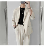 Jinquedai Spring Summer British Style Formal Blazer Men Korean Fashion Loose Casual Dress Jacket Men Harajuku Social Suit Jacket Men M-2XL jinquedai