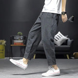 Jinquedai Men's Clothing Loose Spring Summer Thin Elastic Waist Pockets Striped Simplicity Handsome Fashion Casual Comfortable Pants jinquedai