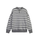 Knitted Light Luxury Pullovers Sweater Men Casual Vintage Henry Collar Striped Long Sleeve Tops Streetwear Autumn jinquedai