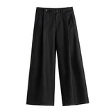 Jinquedai Spring Autumn Long Loose Casual Baggy Flowy Soft Black Pleated Wide Leg Pants Men Luxury Designer Emo Clothing 2024 jinquedai