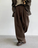 Jinquedai Spring Coffee Flowy Baggy Wide Leg Pants for Men Streetwear Unisex Clothing Fashion Loose Casual Soft Trousers 2024 jinquedai