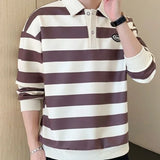 Jinquedai  Polo Shirts For Men Stripe Green Male Clothes Sweatshirts Luxury Tops Aesthetic Korean Autumn Y2k Bulk Luxury 2024 Tee Sale It jinquedai