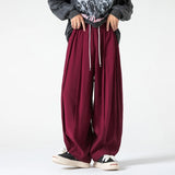 Jinquedai Korean Style 5 Colors Men Pants Oversized Wide-Leg Trousers Baggy Straight High Waist Casual Sports Jogging Pant Yoga jinquedai