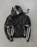 Jinquedai Y2K Zip Up Hoodie Men Clothing New Fashion Stripe Graphic High Quality Oversized Hoodie Sweatshirt Punk Hip Hop Tops Streetwear