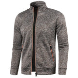 Autumn Winter Men's Zipper Knit Long Sleeves Thin Cashmere Fashion Top Sweater Coat jinquedai