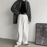 Jinquedai White Baggy Jeans Men Oversized Casual Wide Leg Jeans Men Streetwear Korean Loose Straight Jeans Men Denim Trousers S-3XL