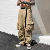 Jinquedai  Baggy Black Cargo Pants Men American Oversize Khaki Cargo Trousers Male Pocket Loose Casual Hip Hop jinquedai