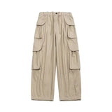 Jinquedai New Multi Pocket Trend Cargo Pants Men Japanese Street Drawstring Tooling Trousers High-quality Wide Legs Overalls Male 2024 jinquedai