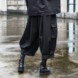 Jinquedai 2024 Men's New Fashion Tide Niche Darkwear Men's Wear Dark Style Pants Overalls Casual Ankle-length Loose Pants jinquedai