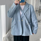 Jinquedai Streetwear Men's Fashion Cotton Suit Blazer Breathable And Comfortable  Autumn Street Handsome Casual Oversize Suit Jacket jinquedai