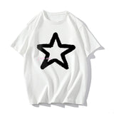 Jinquedai Little Star Printed Men's T Shirt Summer Fashion Casual Short Sleeve Tee Tops Mens Cotton Linen Oversized Hip-Hop T-shirt 5XL jinquedai