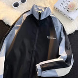 Jinquedai  Korean Patchwork Jacket Varsity Jackets Harajuku Streetwear Color Block Windbreaker Men Women Coat jinquedai