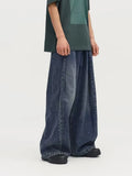 Baggy Jeans Men Distressed Denim Wide Leg Pants Pleated Oversize Hip Hop Trousers Male Korean Streetwear Men Clothing jinquedai