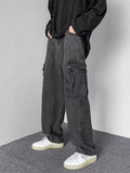 Baggy Jeans Trousers Male Denim Pants Black Wide Leg Pants Men's Jeans Loose Casual Korean Streetwear Hip Hop Harajuku jinquedai