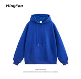 New Solid Color Men Hoodies Fleece Warm Sweatshirt Fashion Streetwear Casual Mens Women‘s Loose Breathable Pullovers Brand Hoody jinquedai