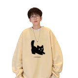 Men's Oversized Hoodie White Fashion 5XL Funny Hoodies Oversize for Men Cat Print Man Casual Wear Hoody Male Sweatshirt jinquedai