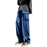 Jinquedai American High Street Men Cargo Jeans Wide Leg Pants Baggy Hip Hop Streetwear Harajuku Skateboard 2024 Male Denim Trousers C26 jinquedai