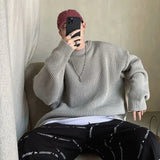 Korean Fashion Sweaters Men Autumn Solid Color Wool Sweaters Slim Fit Men Street Wear Mens Clothes Knitted Sweater Men Pullovers jinquedai