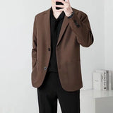 Jinquedai Spring Brown Black Blazer Men Slim Fit Fashion Social Men Dress Jacket Business Formal Jacket Men Office Suit Jacket S-3XL jinquedai