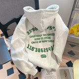 Autumn and Winter New Couple Loose Personality Letter Printing Hooded Sweater Men and Women Hip Hop Long Sleeve Coat harajuku jinquedai