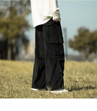Corduroy Cargo Pants Men Streetwear Black Cargo Trousers Male Joggers Hip Hop Green Brown Loose Japanese Pocket Korean jinquedai