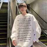 American Vintage Letter Print Sweatshirts Men Loose Oversized O Neck Sweatshirt Tops Korean Fashion Harajuku Streetwear Hoodie jinquedai