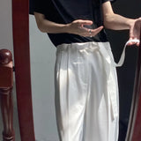 Jinquedai High Waist Wide Leg Pants Drape Trousers Men's 2024 Spring New Casual Pants Slit Pants Men Male Vintage Fashion Harem Retro jinquedai