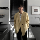 Jinquedai Korean-style Blazers Men Leisure Trendy Loose One Button Suit Jackets Male Daily Street wear All-match Simple Suit-tops 4 Colors jinquedai