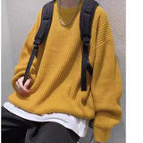 Korean Fashion Sweaters Men Autumn Solid Color Wool Sweaters Slim Fit Men Street Wear Mens Clothes Knitted Sweater Men Pullovers jinquedai